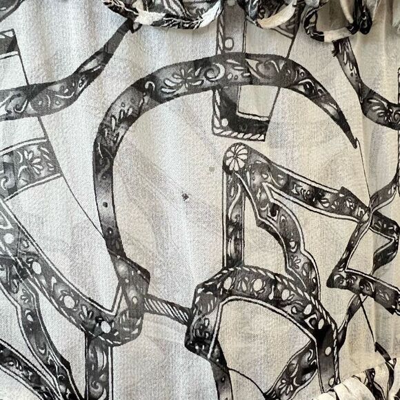 Thomas Wylde Grey Butterfly Print Layered Silk Chiffon Dress Women’s XS - Picture 9 of 9